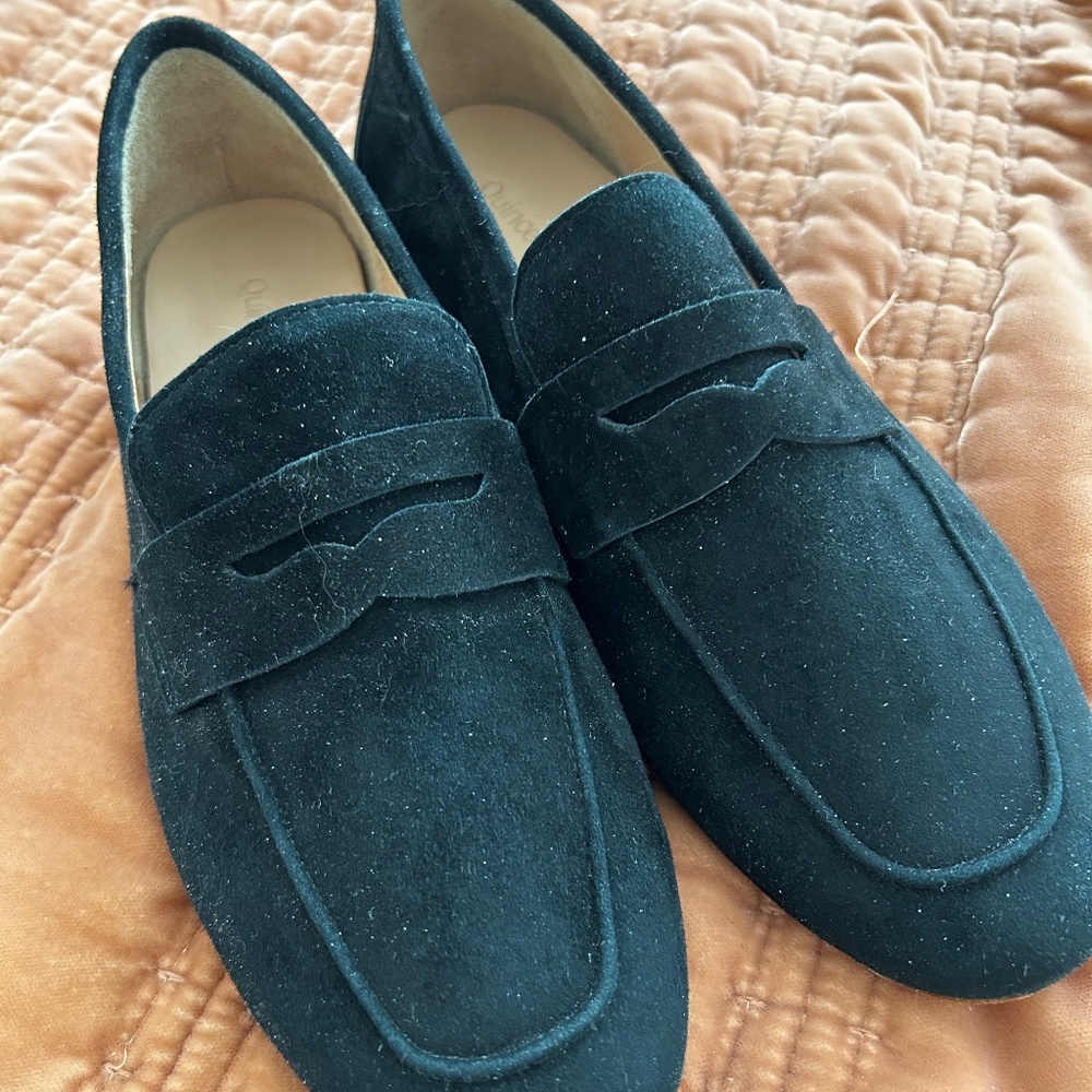 Quince Black Suede Loafer
